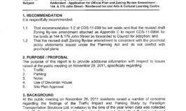 Report to Community & Development Advisory Committee Dec. 5, 2011