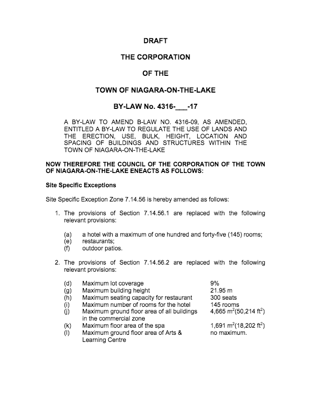 Draft Zoning By-law Amendment