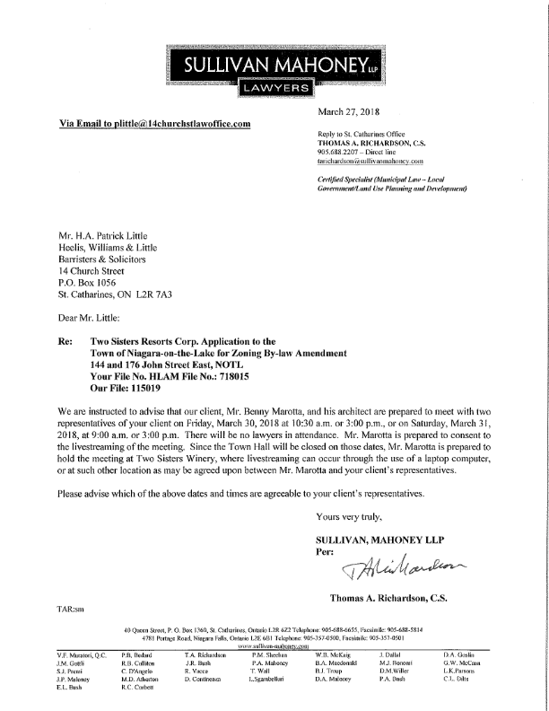 Benny Marotta agrees to meet