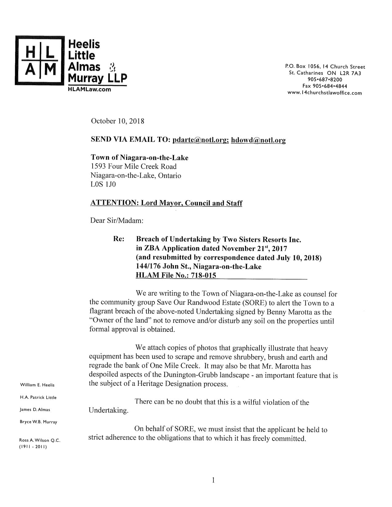 SORE letter Oct 10 2018