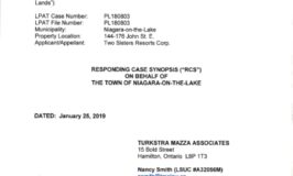 Responding Case Synopsis - The Town of Niagara-on-the Lake