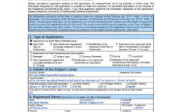 Rand Subdivision Application Form Draft Plan of Subdivision