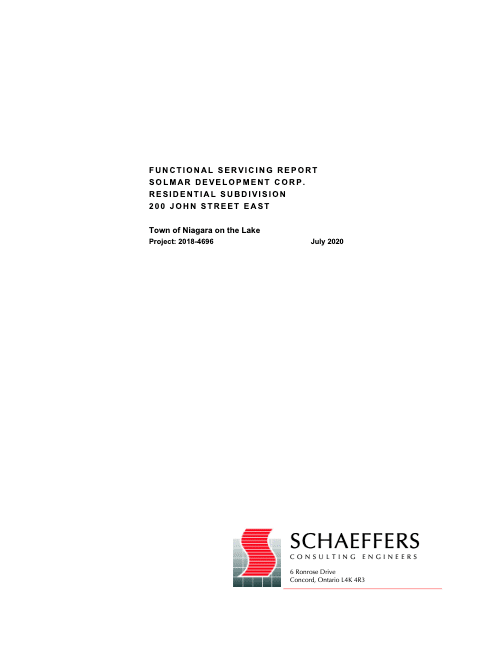 Rand Subdivision Functional Servicing Report