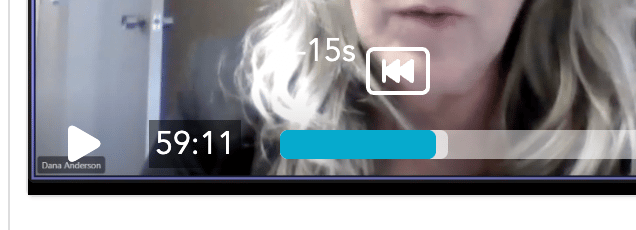 Click blue bar to move forward and back when viewing video